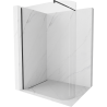 Mexen Kioto-R paroi de douche arrondie Walk-in 140 x 200 cm, transparent 8 mm, noir - 800-140-101-70-06