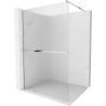 Mexen Kioto+ paroi de douche avec étagère Walk-in 120 x 200 cm, rayures, chrome - 800-120-121-01-09