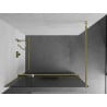 Mur de douche Mexen Kioto+ avec étagère Walk-in 110 x 200 cm, rayures, or - 800-110-121-50-09