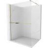 Mexen Kioto+ paroi de douche avec étagère Walk-in 130 x 200 cm, stries, or - 800-130-121-50-09