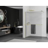 Mexen Kioto+ paroi de douche avec étagère Walk-in 130 x 200 cm, striée, dorée - 800-130-121-50-09