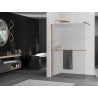 Mexen Kioto+ paroi de douche avec étagère Walk-in 70 x 200 cm, rayures, or rose - 800-070-121-60-09