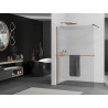 Mexen Kioto+ paroi de douche avec étagère Walk-in 120 x 200 cm, stries, or rose - 800-120-121-60-09