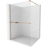 Mexen Kioto+ paroi de douche avec étagère Walk-in 130 x 200 cm, stries, or rose - 800-130-121-60-09