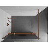 Mexen Kioto+ paroi de douche avec étagère Walk-in 130 x 200 cm, stries, or rose - 800-130-121-60-09
