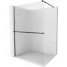 Paroi de douche Mexen Kioto+ avec étagère Walk-in 70 x 200 cm, rayures, noire - 800-070-121-70-09