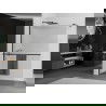 Mexen Kioto+ paroi de douche avec étagère Walk-in 80 x 200 cm, striée, noire - 800-080-121-70-09