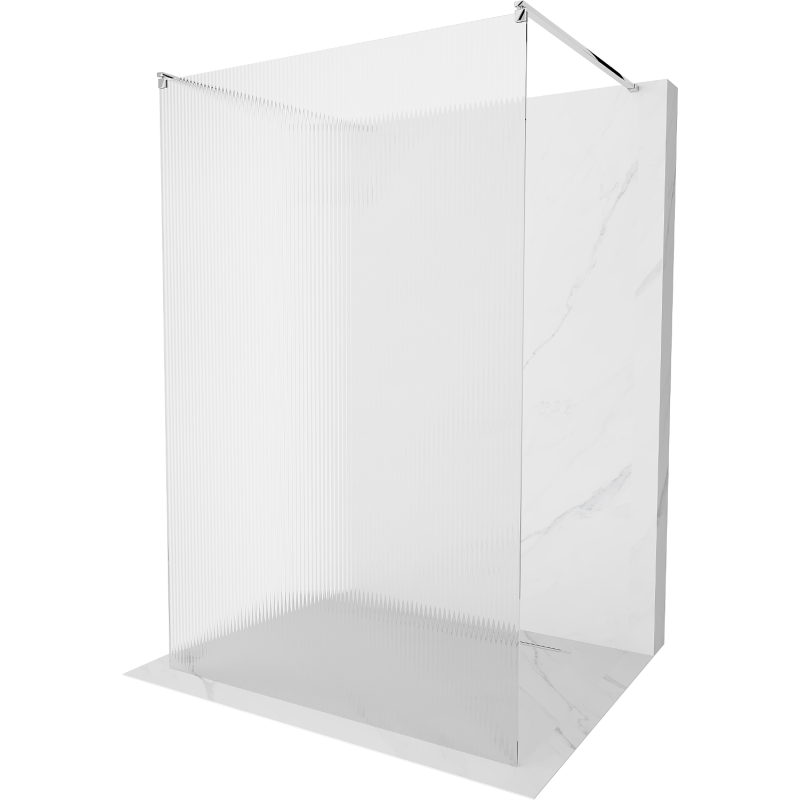 Mexen Kioto paroi de douche autoportante 130 x 200 cm, rayures 8 mm, Chrome - 800-130-002-01-09