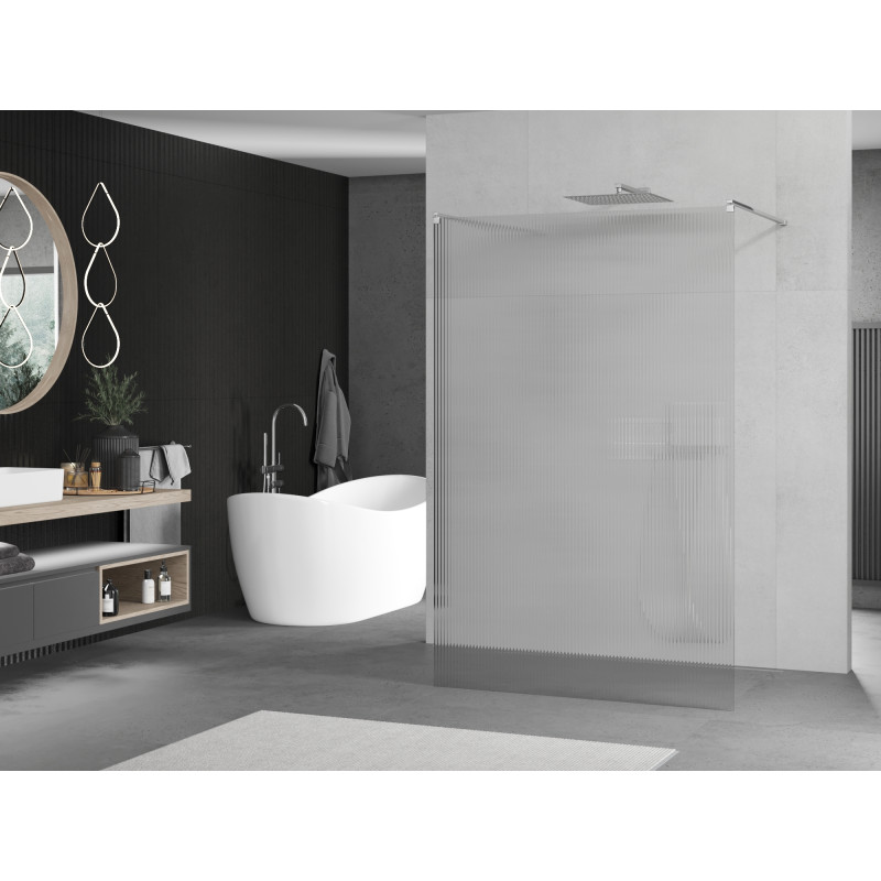 Mexen Kioto paroi de douche autoportante 140 x 200 cm, rainures 8 mm, chrome - 800-140-002-01-09