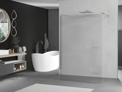 Mexen Kioto paroi de douche autoportante 140 x 200 cm, rayures 8 mm, Chrome - 800-140-002-01-09