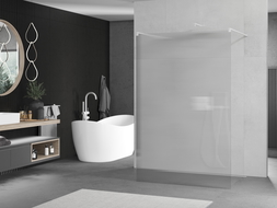 Mexen Kioto paroi de douche autoportante 100 x 200 cm, rayures 8 mm, Blanc - 800-100-002-20-09
