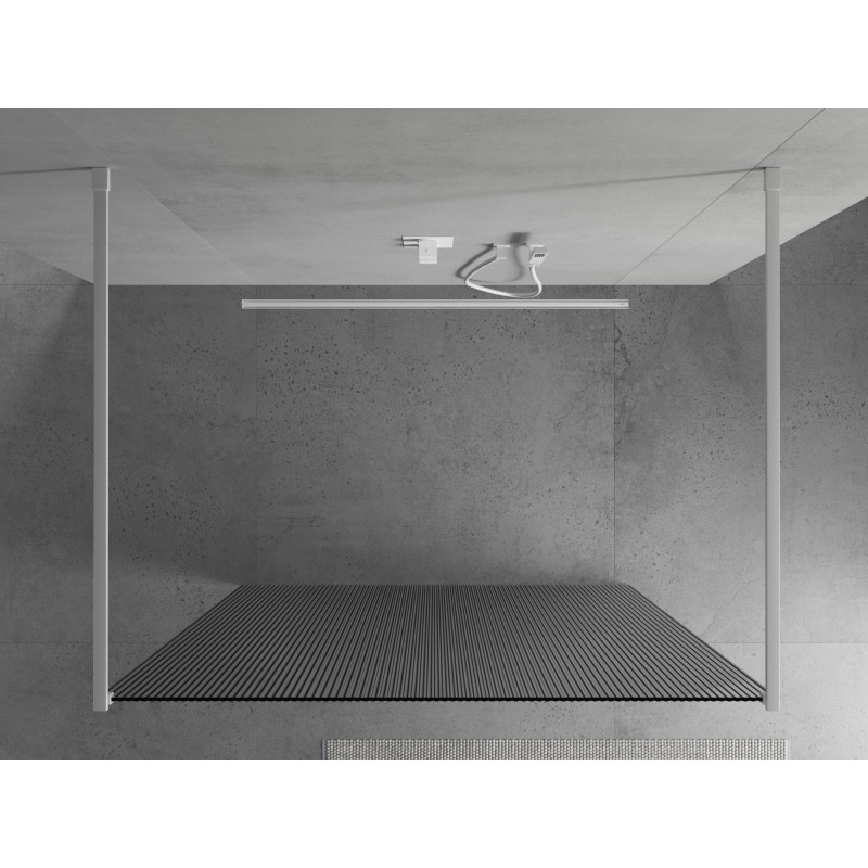 Mexen Kioto cloison de douche indépendante 120 x 200 cm, rayures 8 mm, blanc - 800-120-002-20-09