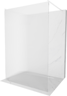 Mexen Kioto paroi de douche autoportante 140 x 200 cm, rayures 8 mm, blanche - 800-140-002-20-09
