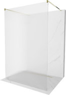 Paroi de douche indépendante Mexen Kioto 100 x 200 cm, rayures 8 mm, or - 800-100-002-50-09