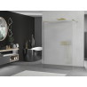 Mexen Kioto paroi de douche autoportante 100 x 200 cm, striée 8 mm, dorée - 800-100-002-50-09