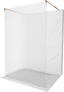 Mexen Kioto paroi de douche autoportante 100 x 200 cm, stries 8 mm, or rose - 800-100-002-60-09