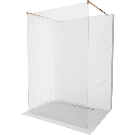 Mexen Kioto paroi de douche autoportante 120 x 200 cm, rainures 8 mm, or rose - 800-120-002-60-09