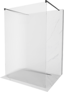Mexen Kioto paroi de douche autoportante 130 x 200 cm, stries 8 mm, noir - 800-130-002-70-09