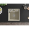 Mexen Vito évier en granit 1 bac avec robinet de cuisine Savita, beige - 6503-69-672601-00