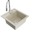 Mexen Vito évier en granit 1 cuve avec robinet de cuisine Savita, beige - 6503-69-672601-00