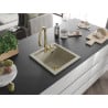 Mexen Vito évier en granit 1 bac avec robinet de cuisine Savita, beige - 6503-69-672601-50