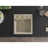 Mexen Vito évier en granit 1 bac avec robinet de cuisine Savita, beige - 6503-69-672601-50
