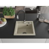 Mexen Vito évier en granit 1 bac avec robinet de cuisine Savita, beige - 6503-69-672601-70
