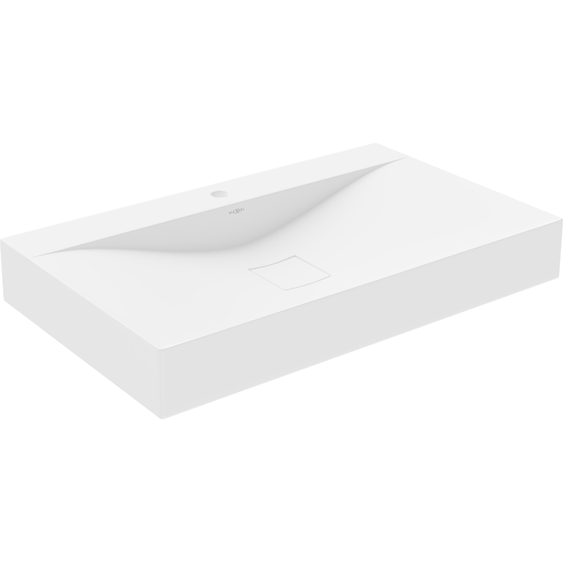 Mexen Poli lavabo à poser en conglomérat 1/O 80 x 48 cm, blanc - 23028001