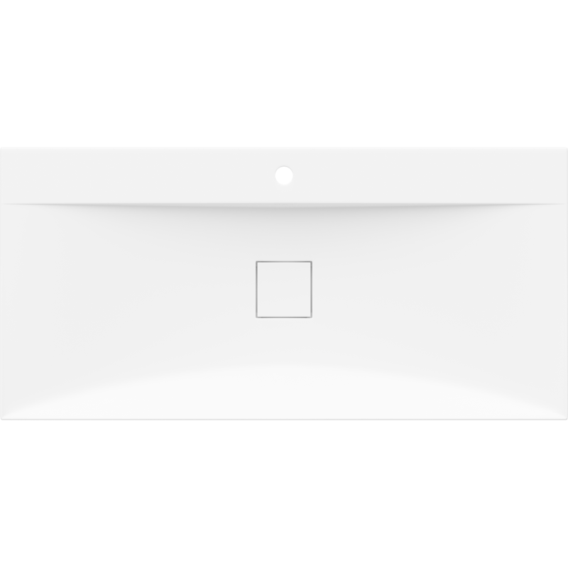 Mexen Poli lavabo à poser en conglomerat 1/O 100 x 48 cm, blanc - 23021001