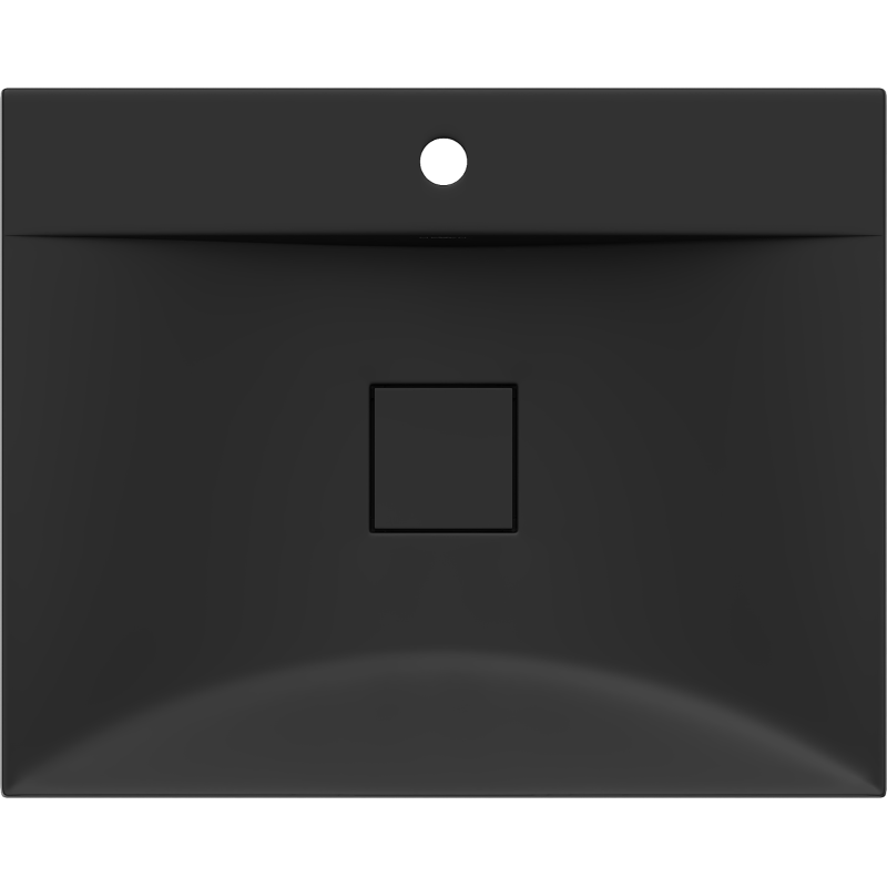 Mexen Poli lavabo à poser en conglomérat 1/O 60 x 48 cm, noir - 23026071