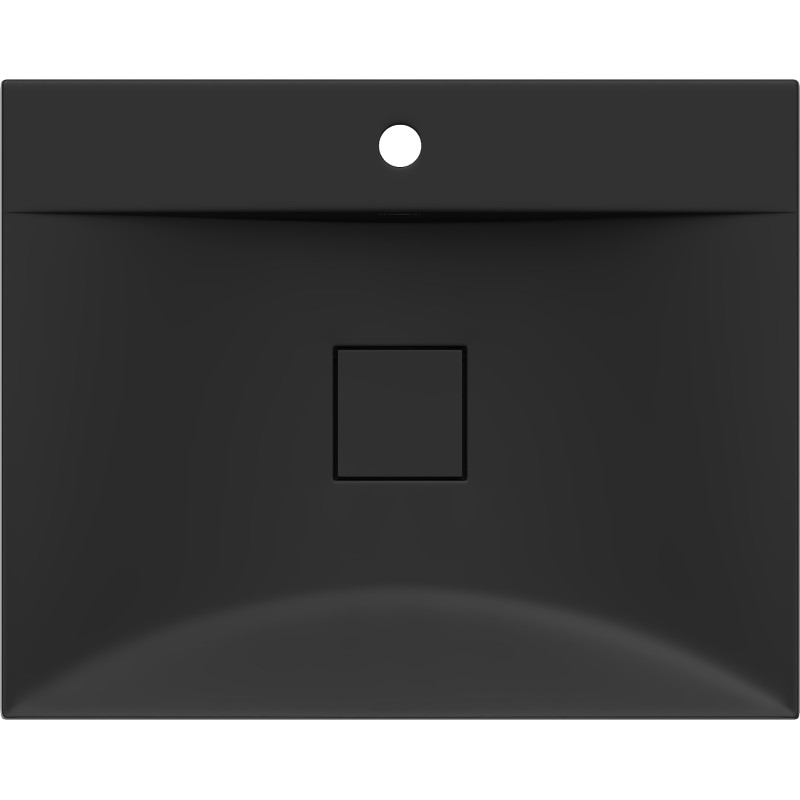 Mexen Poli lavabo de comptoir en conglomérat 1/O 60 x 48 cm, noir - 23026071