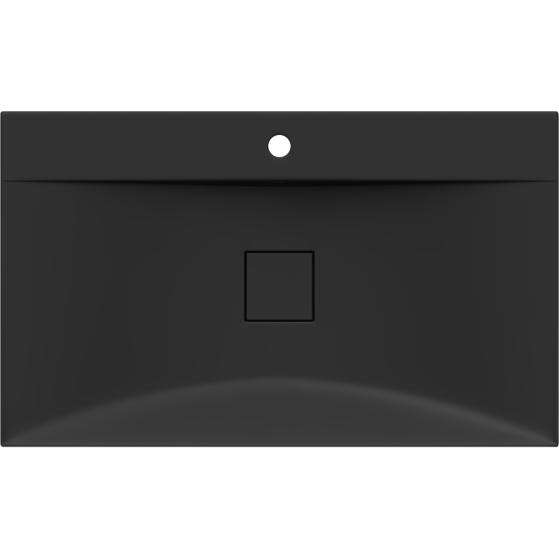 Mexen Poli lavabo de comptoir en conglomérat 1/O 80 x 48 cm, noir - 23028071