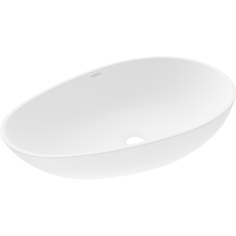 Mexen Nora lavabo de comptoir en conglomérat 60 x 36 cm, Blanc - 23056001