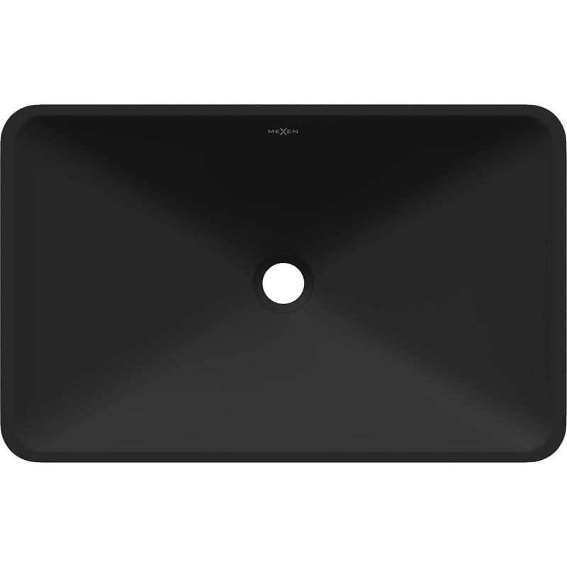 Mexen Esper lavabo de comptoir en conglomérat 60 x 38 cm, noir - 23036071