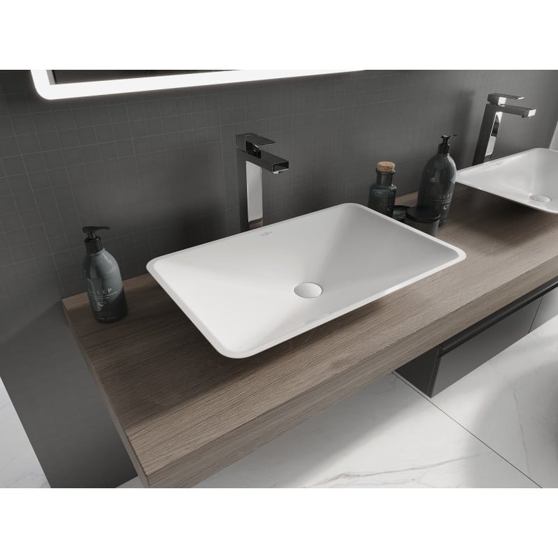 Mexen Esper lavabo à poser en conglomérat 60 x 38 cm, blanc - 23036001
