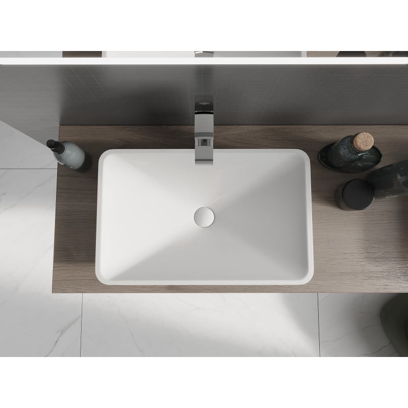 Mexen Esper lavabo à poser en conglomérat 60 x 38 cm, blanc - 23036001