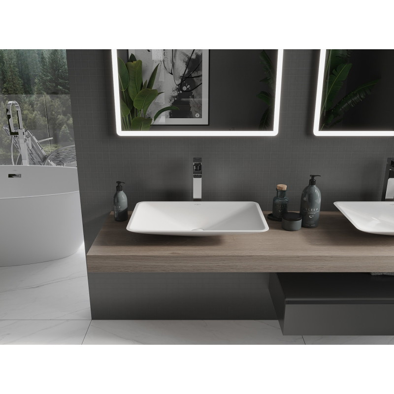 Mexen Esper lavabo sur plan en composite 60 x 38 cm, blanc - 23036001