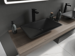 Mexen Esper lavabo de comptoir en conglomérat 60 x 38 cm, Noir - 23036071