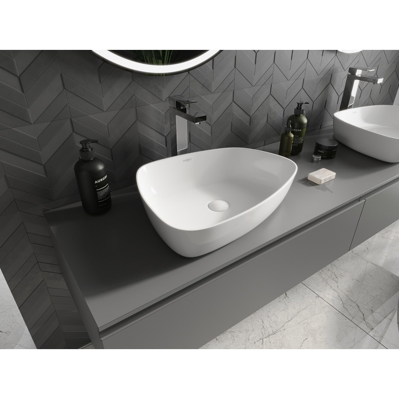 Mexen Ono lavabo à poser en composite 51 x 39 cm, blanc - 23045101