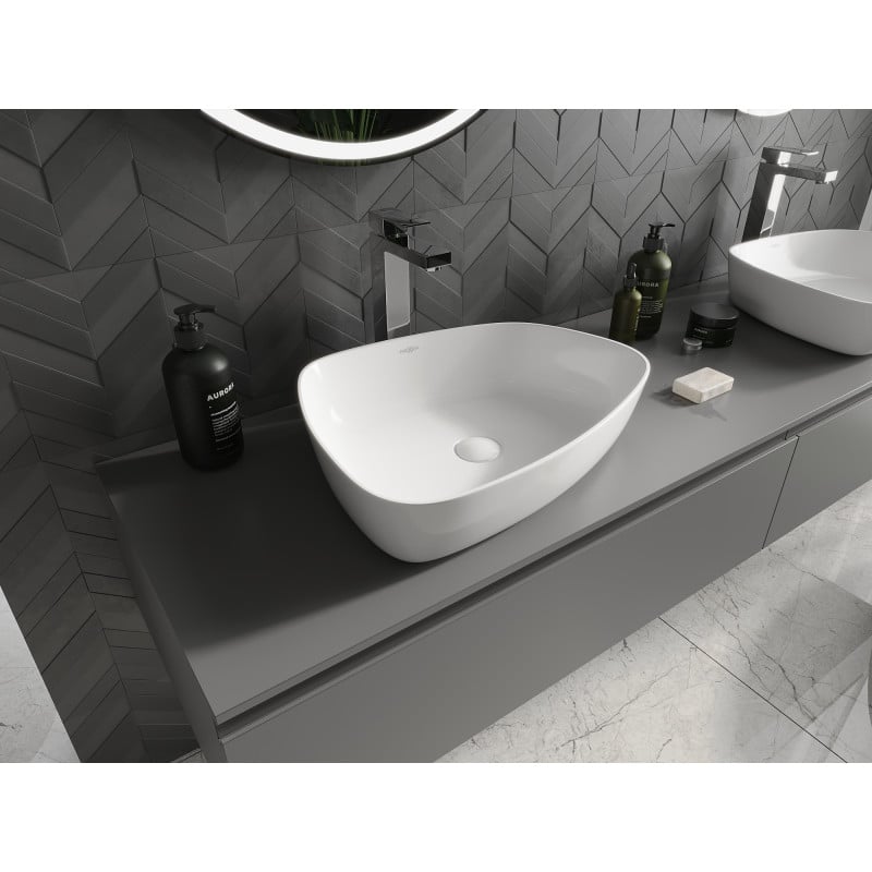 Mexen Ono lavabo à poser en conglomérat 51 x 39 cm, blanc - 23045101