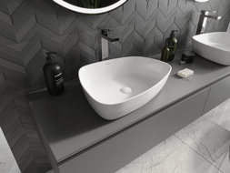 Mexen Ono lavabo de comptoir en conglomérat 51 x 39 cm, Blanc - 23045101