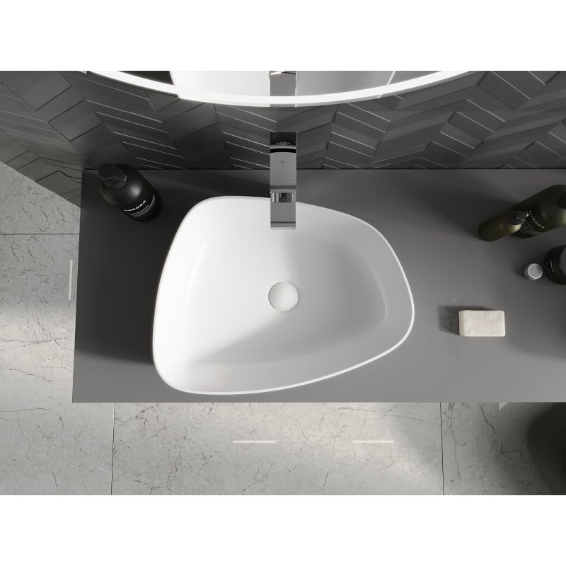 Mexen Ono lavabo à poser en conglomérat 51 x 39 cm, blanc - 23045101