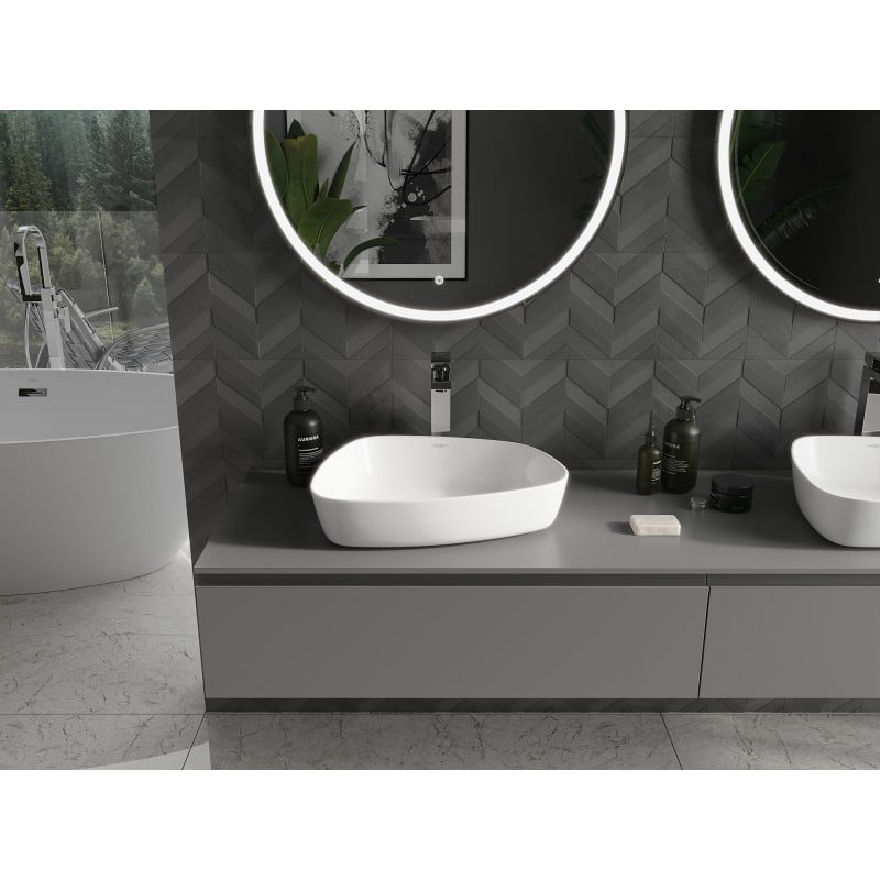 Mexen Ono lavabo à poser en conglomérat 51 x 39 cm, blanc - 23045101