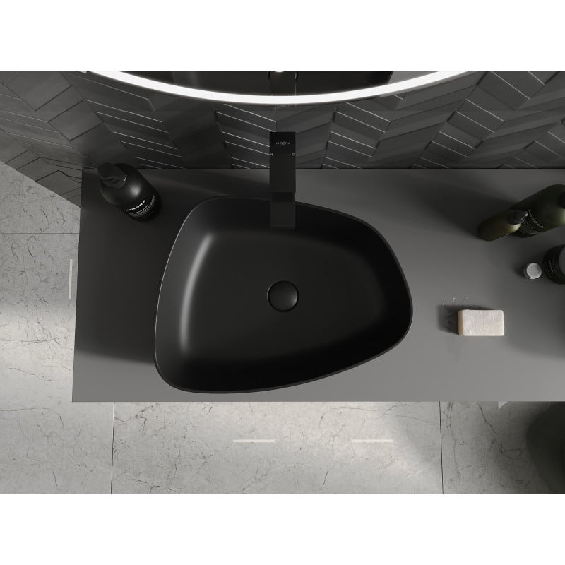 Mexen Ono lavabo à poser en conglomérat 51 x 39 cm, noir - 23045171