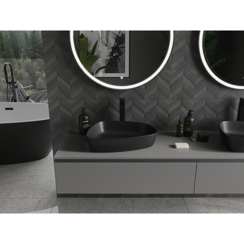 Mexen Ono lavabo à poser en composite 51 x 39 cm, noir - 23045171