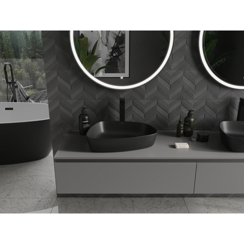 Mexen Ono lavabo à poser en conglomérat 51 x 39 cm, noir - 23045171