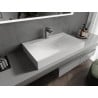 Mexen Poli lavabo à poser en conglomérat 1/O 80 x 48 cm, blanc - 23028001