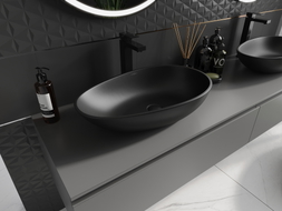 Mexen Nora lavabo de comptoir en composite 60 x 36 cm, noir - 23056071
