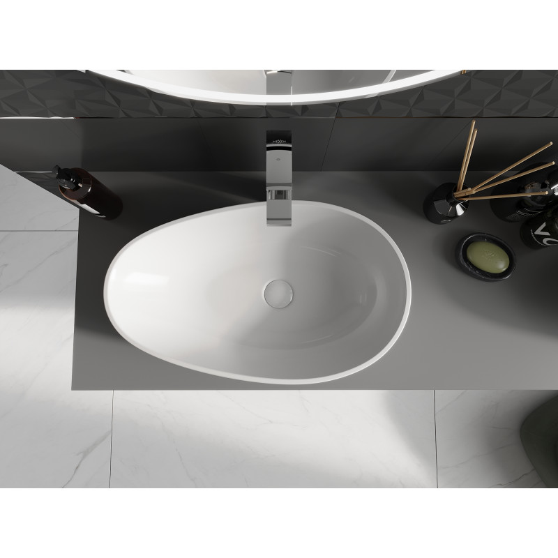 Mexen Nora lavabo à poser en conglomérat 60 x 36 cm, blanc - 23056001