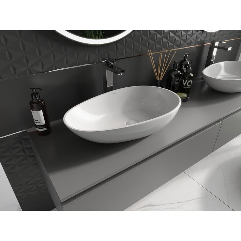 Mexen Nora lavabo à poser en composite 60 x 36 cm, blanc - 23056001